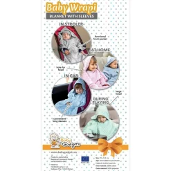 Baby Wrapi - Kocyk z rękawami - Błękitny