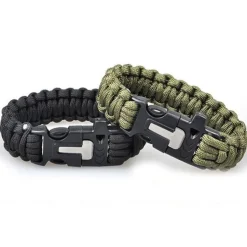 Bransoletka paracord 3w1 ARMY GREEN survival
