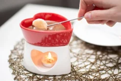 Czekoladowe fondue czerwone porcelanowe