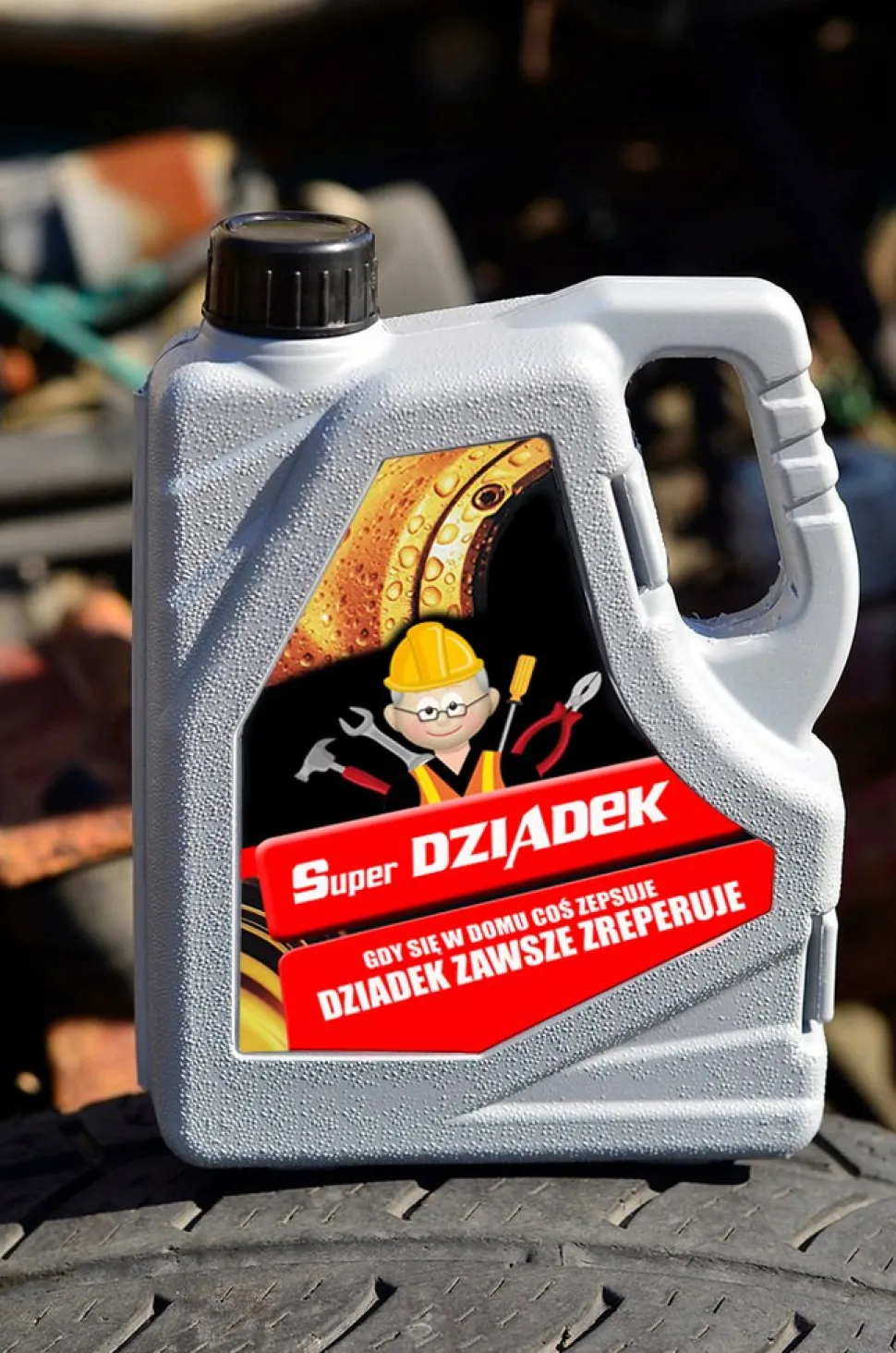 Kanister z narzędziami Super Dziadek - Prezent dla dziadka na Dzień Babci i Dziadka