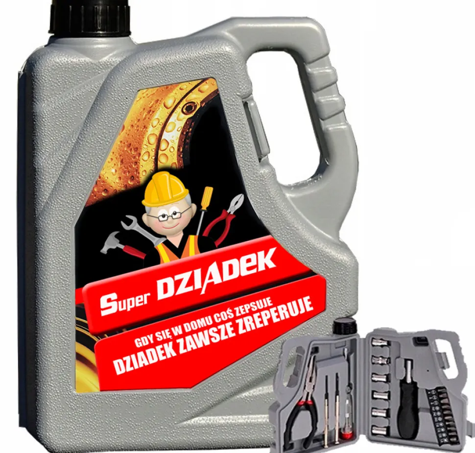 Kanister z narzędziami Super Dziadek - Prezent dla dziadka na Dzień Babci i Dziadka