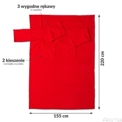 Kocyko-szlafrok dla Pary CZERWONY