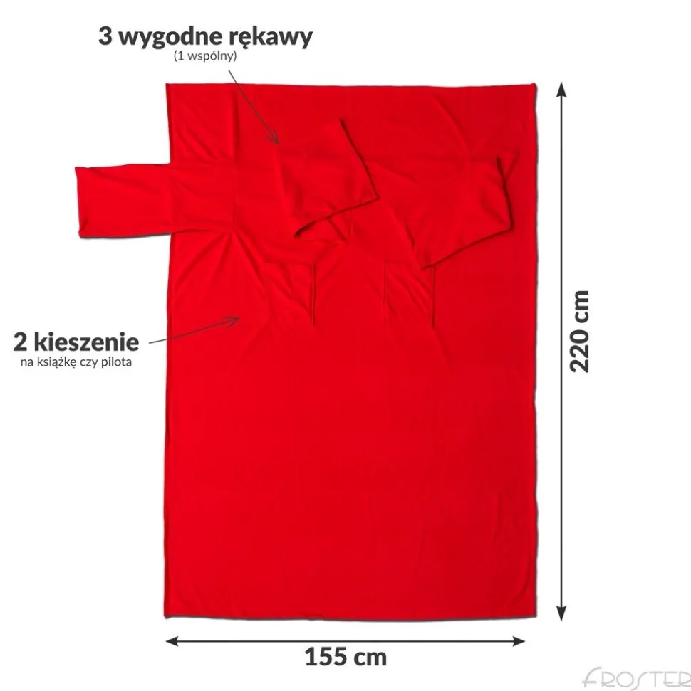 Kocyko-szlafrok dla Pary CZERWONY
