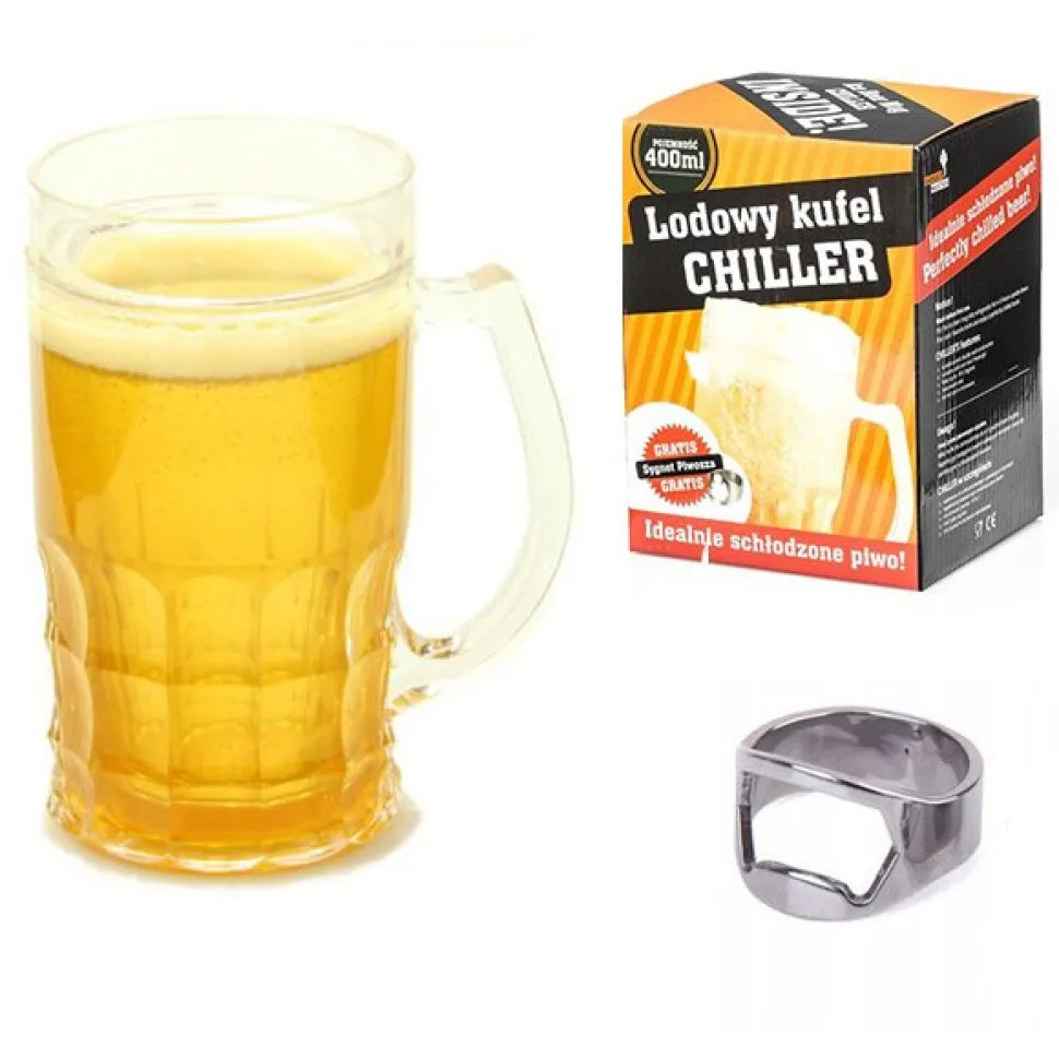 Lodowy kufel CHILLER 400 ml - złocisty