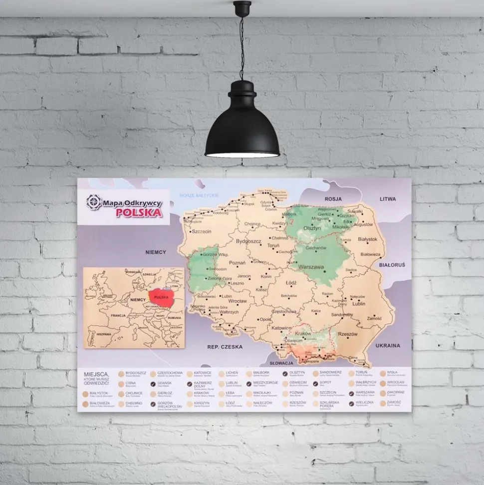 Mapa Odkrywcy - Polska - ulepszona zdrapka
