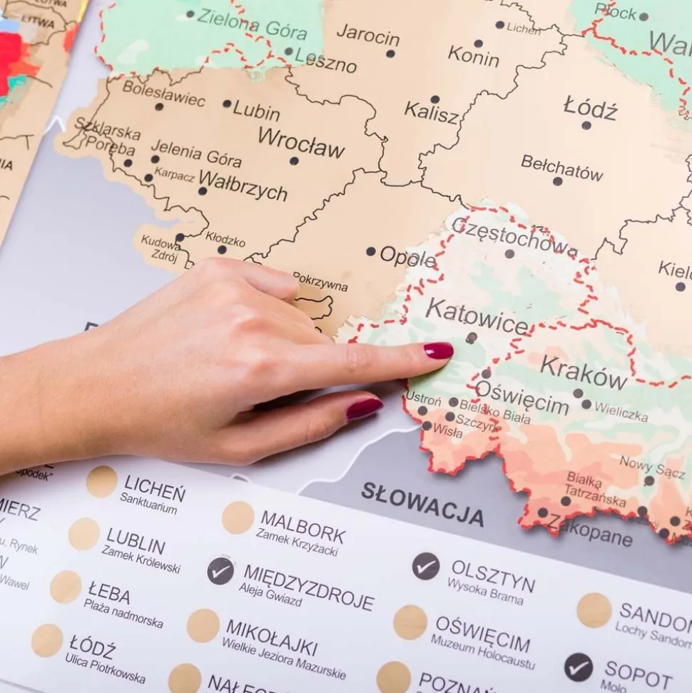 Mapa Odkrywcy - Polska - ulepszona zdrapka