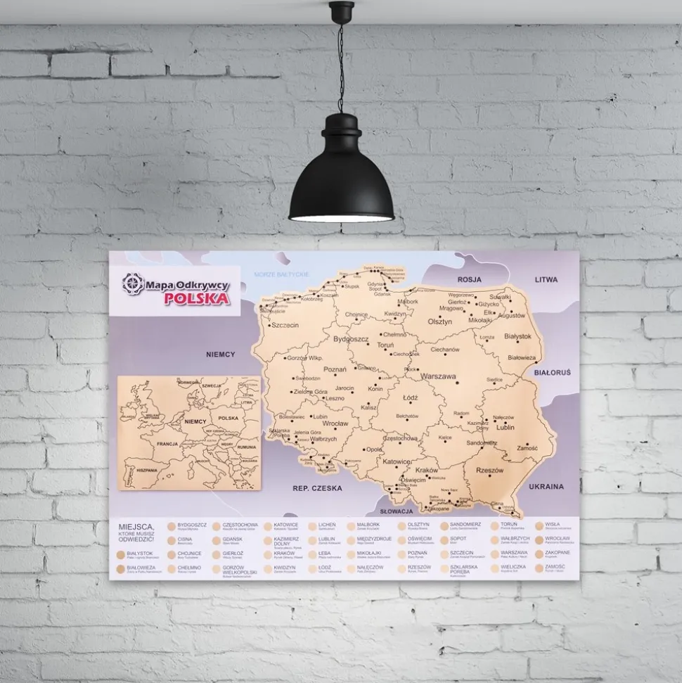 Mapa Odkrywcy - Polska - ulepszona zdrapka