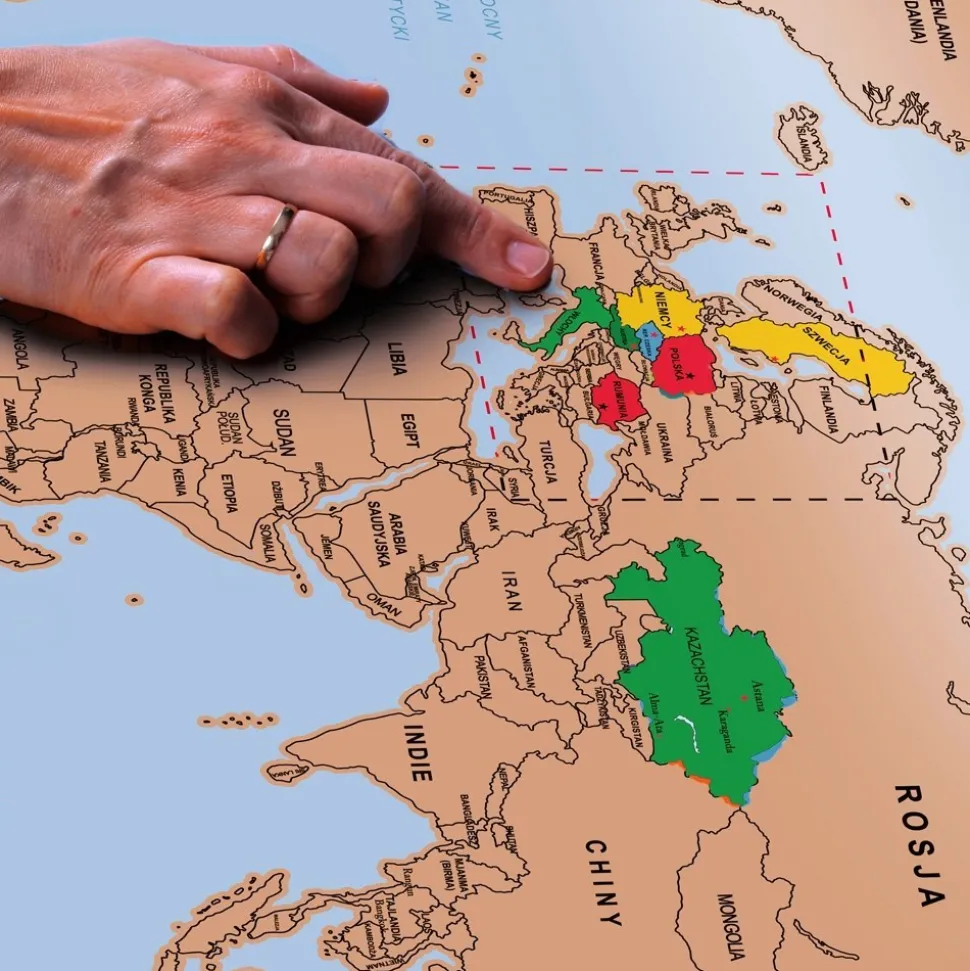 Mapa Odkrywcy - Świat (PL) - ulepszona zdrapka