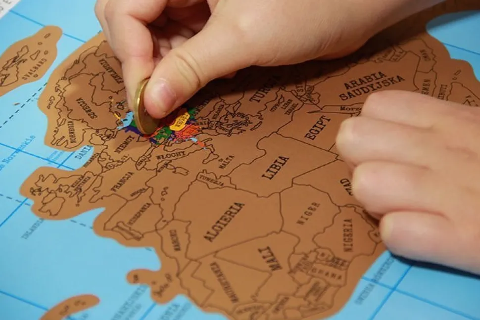 Mapa świata zdrapka - wersja po Polsku