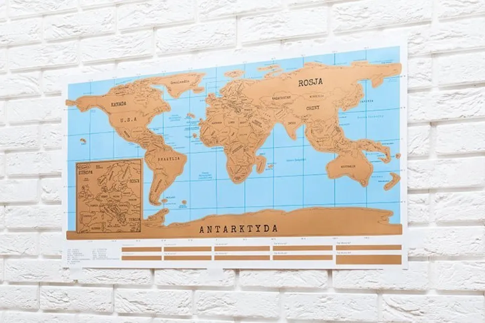 Mapa świata zdrapka - wersja po Polsku