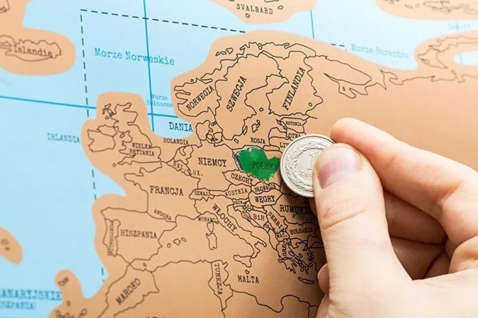 Mapa świata zdrapka - wersja po Polsku