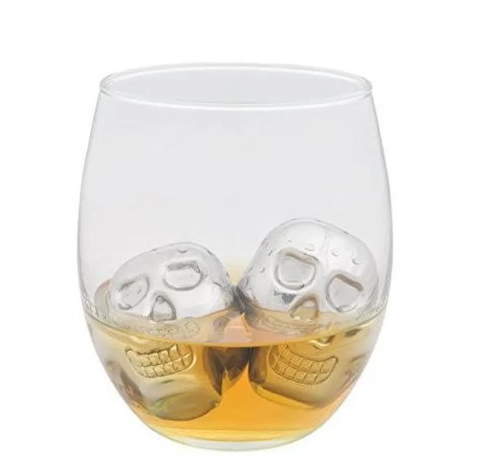 Metalowe czaszki do drinków