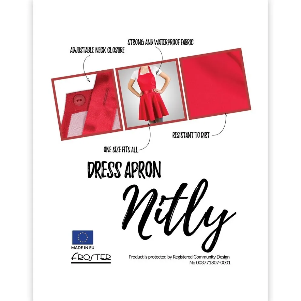 Nitly Red - Fartuszek Sukienka