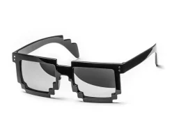 Pikselowe okulary 8 bit pixel - czarne/lustrzane