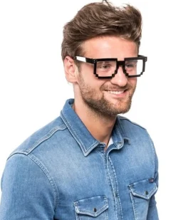 Pikselowe okulary 8 bit pixel - przeźroczyste