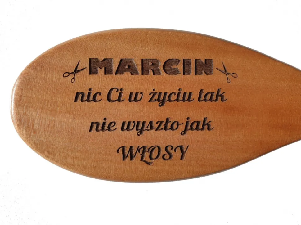 Szczotka do włosów dla łysego z grawerem - prezent dla łysego