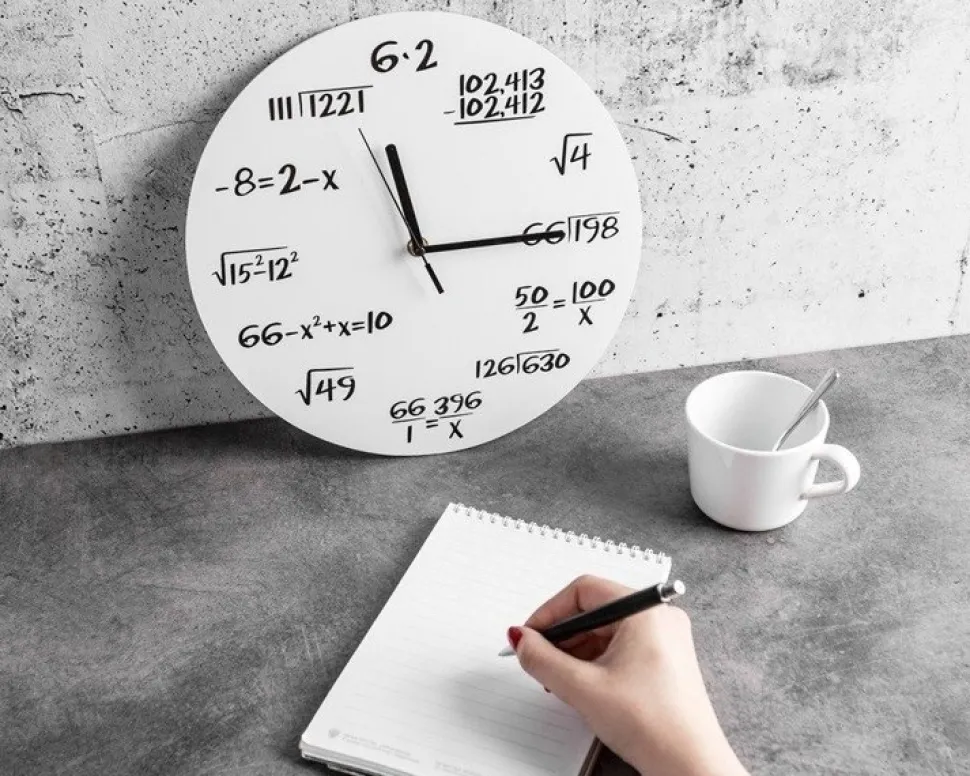 Zegar matematyka classic biały