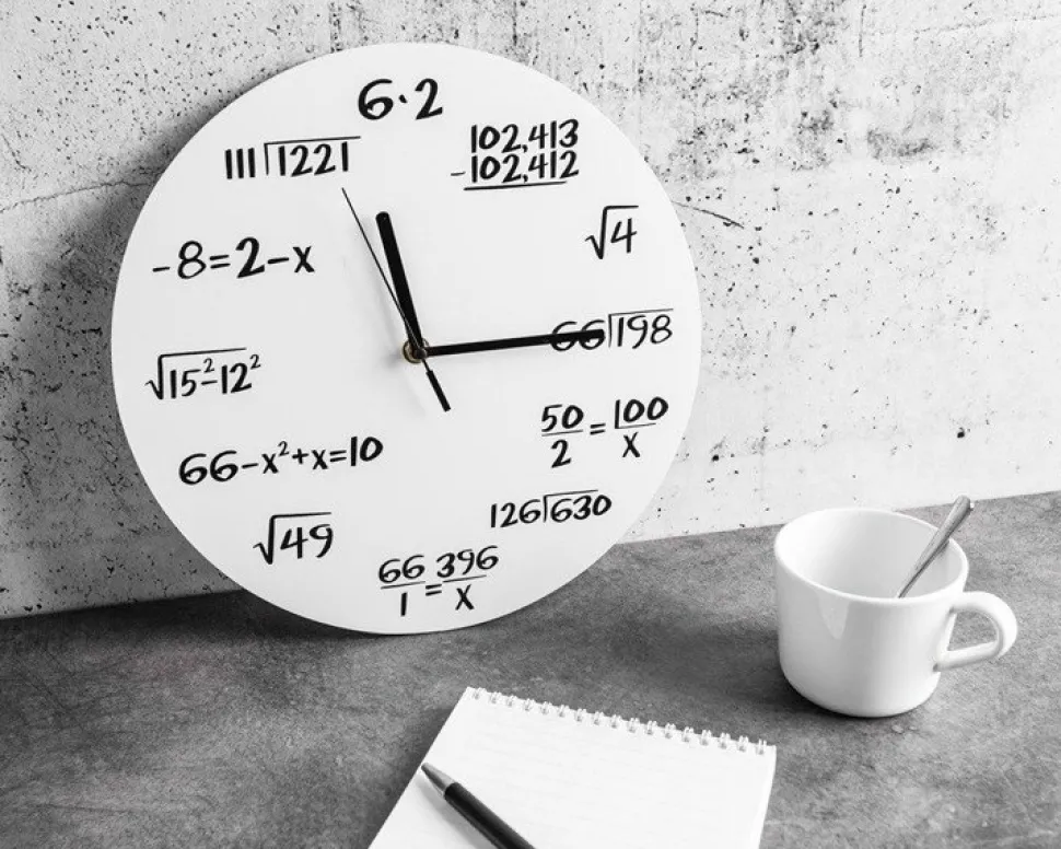 Zegar matematyka classic biały
