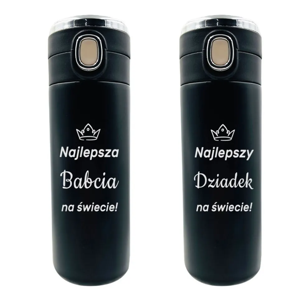 Zestaw dla Babci i Dziadka 2x Kubek Termiczny z Grawerem - Prezent na Dzień Babci i Dziadka