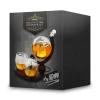 Zestaw do whisky GLOBUS DELUXE: karafka, 2 szklanki, drewniana podstawka i kamienne kostki