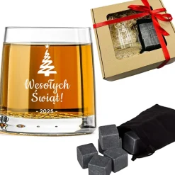 Zestaw do whisky - prezent na Święta upominki paczki świąteczne dla pracowników klientów zestaw prezentowy świąteczny box kosz