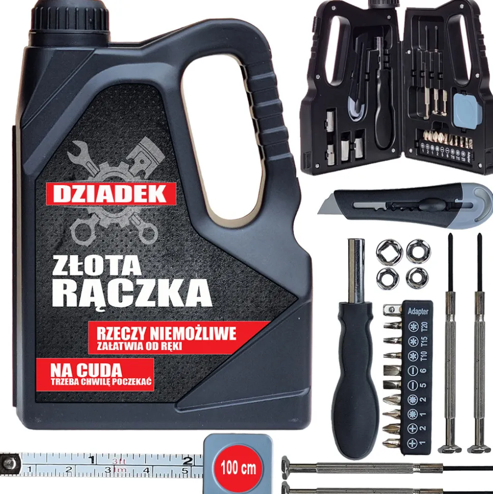 Zestaw Narzędzi Kanister dla Dziadka - prezent na Dzień Dziadka Święta Urodziny