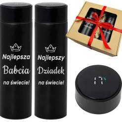 Zestaw 2x Kubek Termiczny z Grawerem dla Dziadków - Prezent na Dzień Babci i Dziadka